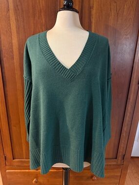 Free People Orion A Line Oversized Tunic Sweater in Black Forest